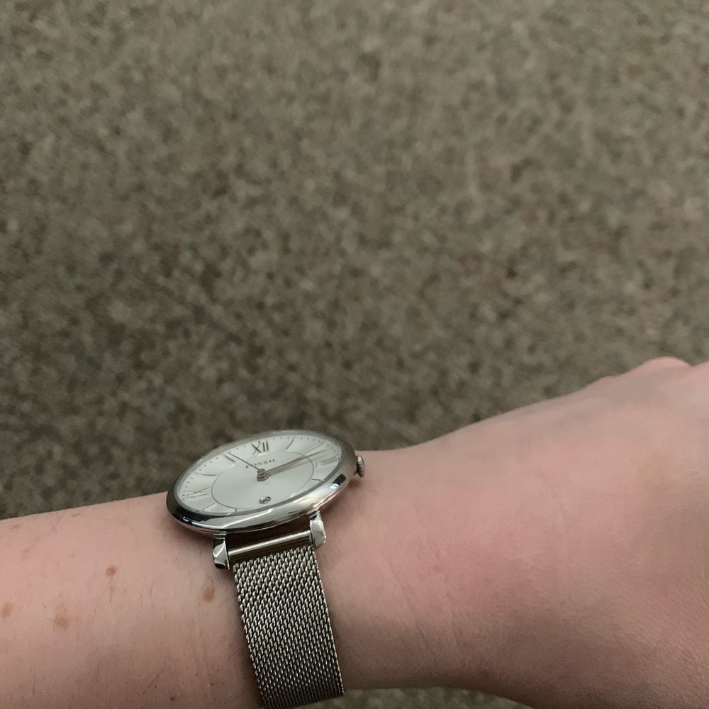 Stainless steel mesh Fossil watch Adjustable strap